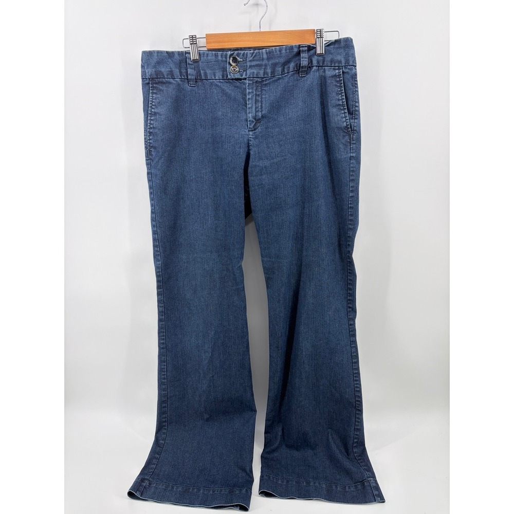 Gap, Wide Leg High Rise Jeans With Pockets, Dark Wash, Women's Size 12 Long